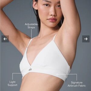 Alo Yoga white Splendor Bra.